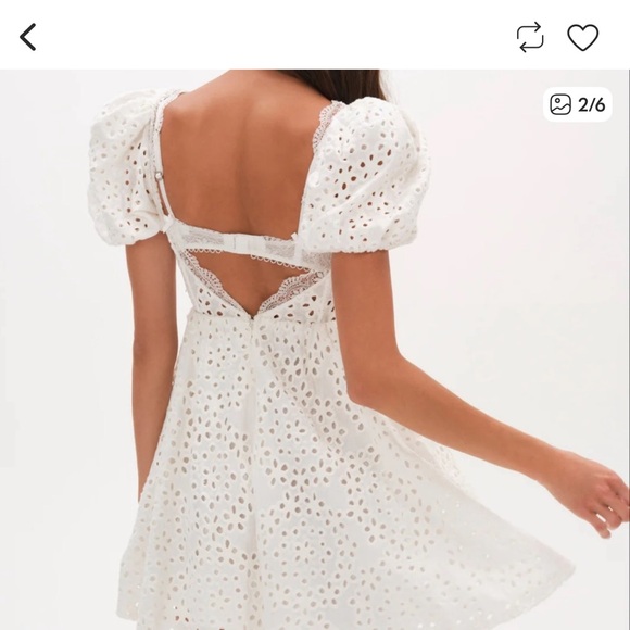 For Love And Lemons White Eyelet Mini Dress - Picture 3 of 6